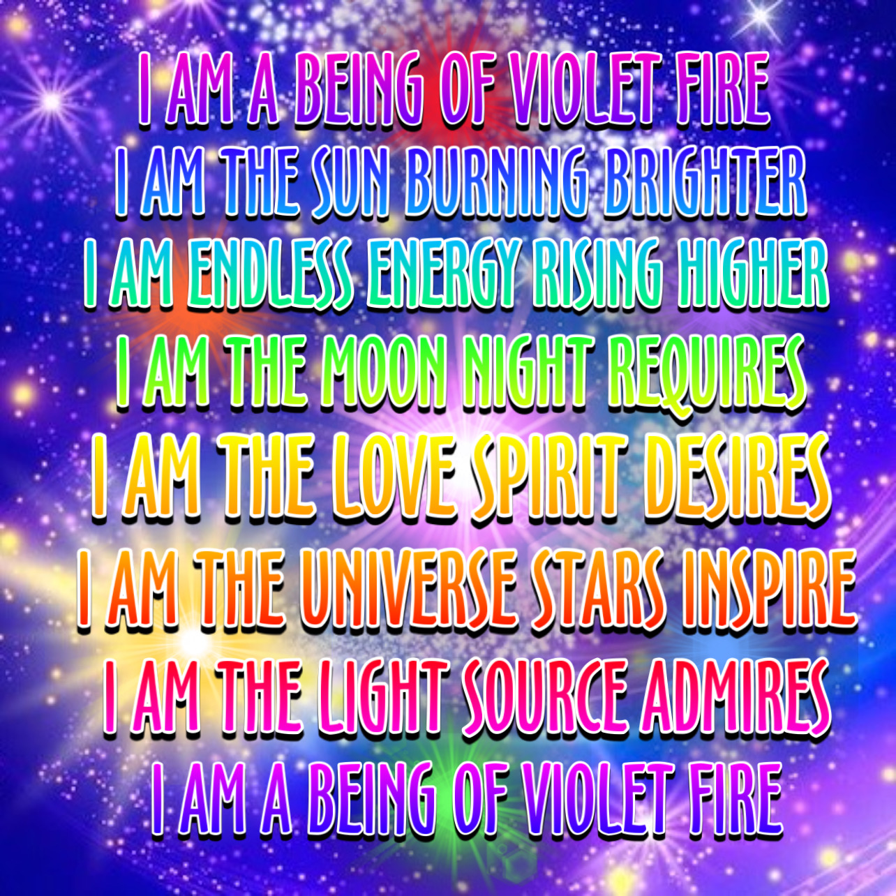 I am a being of violet fire...